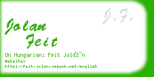 jolan feit business card